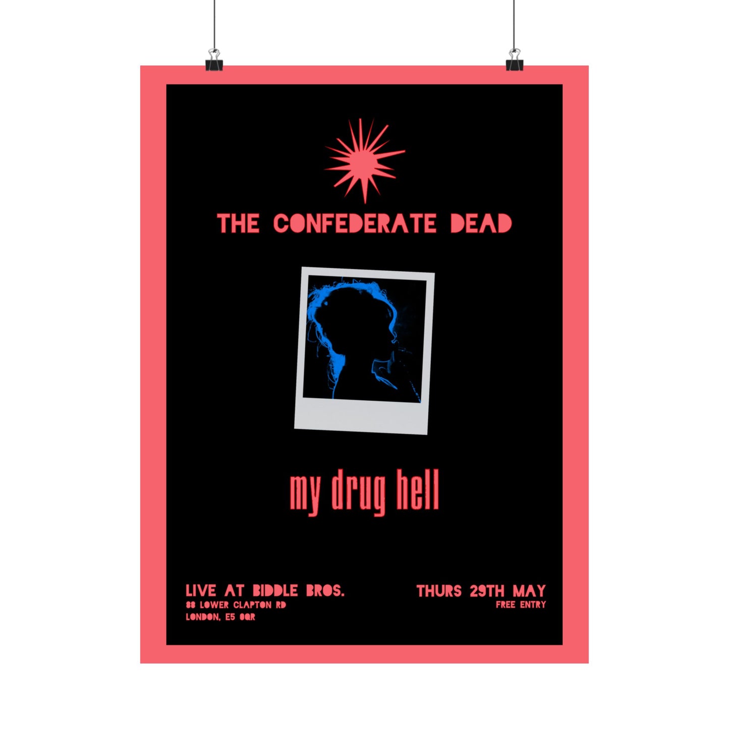 The Confederate Dead x My Drug Hell - Matte Vertical Gig Poster 18" x 24"